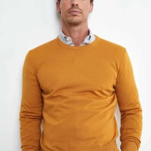 Pullover Girocollo in Lana Merino - SENAPE