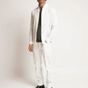 Polo camicia in cotone Bianco