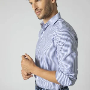 Camicia a righe no iron - BLU RIGATO