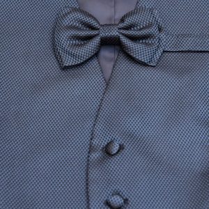 Papillon in seta micro jaquard piquet navy