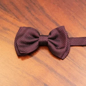 Papillon in seta micro jaquard piquet bordeaux