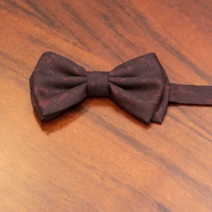 Papillon in lana damascato bordeaux