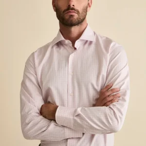 Camicia Check Custom Fit in Cotone - ROSA QUADRI