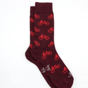 Calze Corte Fantasia Biciclette - BORDEAUX
