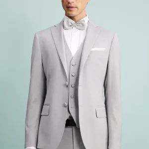 Abito Elegante Monopetto in Lana Vergine con Gilet - GRIGIO CHIARO