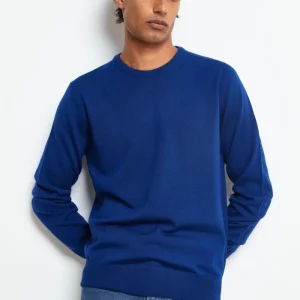 Pullover Girocollo in Lana Merino - BLU APERTO