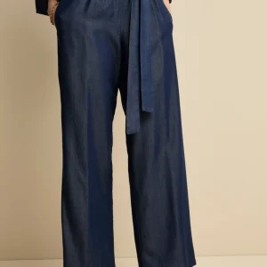 Pantalone Denim Over con Fusciacca - BLU