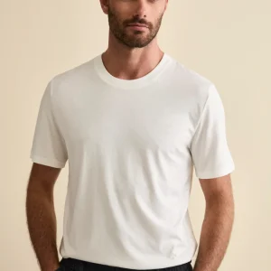 T-Shirt in Misto Cotone e Bambù - BIANCO