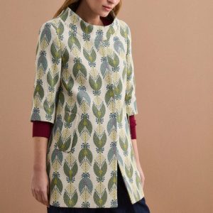 Cappotto Leggero Foderato in Fantasia Jacquard - FANT. VERDE