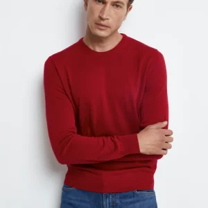Pullover Girocollo in Lana Merino - ROSSO
