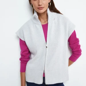 Gilet con Zip in Misto Cashmere - PERLA
