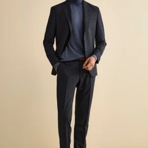 Abito Slim Fit in Lana Vergine con Revers Classico - GALLES BLU