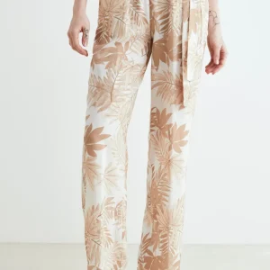 Pantaloni in lino a palazzo - FANT. BEIGE
