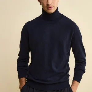 Dolcevita in cashmere e seta - BLU