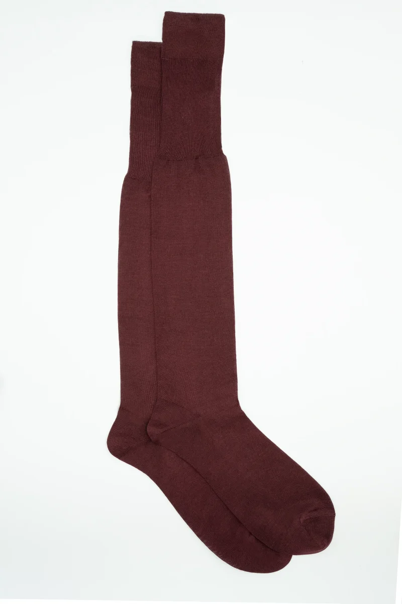 Calze Lunghe Rasate in Filo di Scozia - BORDEAUX