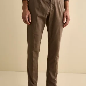 Pantalone Slim Fit in Cotone Armaturato - FANGO