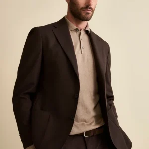 Abito Semifoderato Slim Fit in Lana Vergine - MARRONE