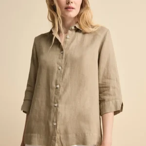 Camicia Boxy in Lino - TORTORA