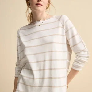 Maglia Barchetta Raglan in Cotone - RIGATO BIANCO/BEIGE