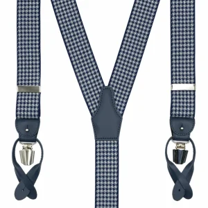 Bretelle Fantasia con Clip e Asole in Pelle - FANT. GRIGIO