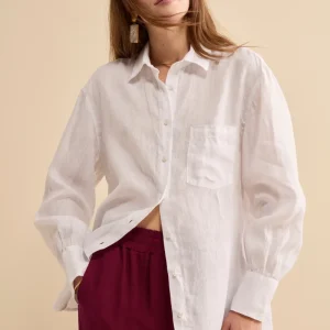 Camicia Over in Lino con Taschino - BIANCO