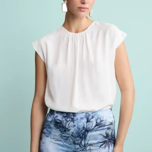 Top da Cerimonia Elegante in Misto Seta - PANNA