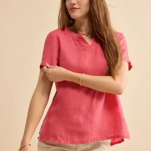Blusa Morbida Girocollo in Lino - CORALLO