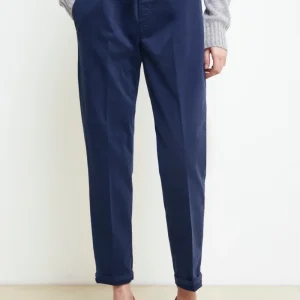 Pantalone Coulisse in Gabardina - BLU APERTO