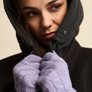 Guanti Trecce in Lana e Cashmere - LAVANDA