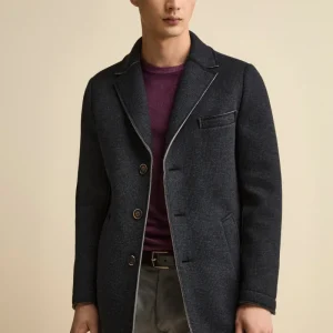 Cappotto Fantasia Midi a Taglio Vivo - P/POULE BLU