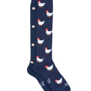 Calze Lunghe Fantasia in Cotone - BLU