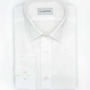 Camicia Dobby Slim Fit in Cotone - BIANCO OPERATO