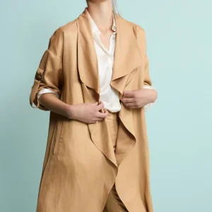 Spolverino Elegante in Misto Lino - ORO