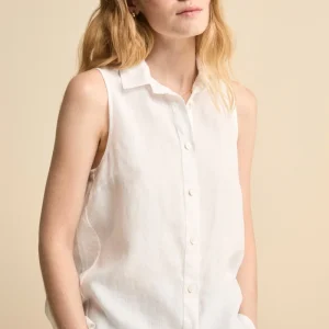 Camicia Morbida Smanicata in Lino - BIANCO