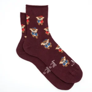 Calze Corte Fantasia Orsetti - BORDEAUX