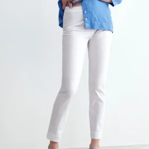 Pantalone capri con elastico - BIANCO