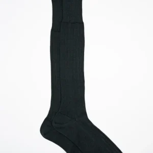Calze Lunghe a Coste in Filo di Scozia - ANTRACITE