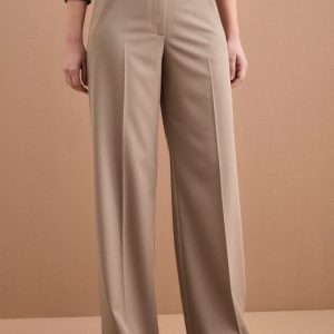 Pantalone Elegante a Palazzo con Piega - TORTORA