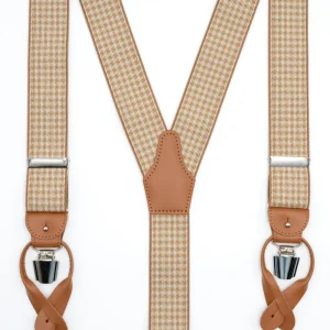 Bretelle Fantasia con Clip e Asole in Pelle - FANT. NATURALE