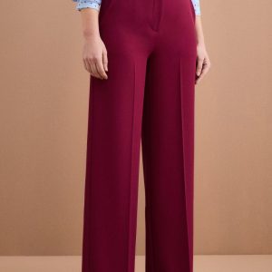 Pantalone Cady a Palazzo con Piega - BORDEAUX