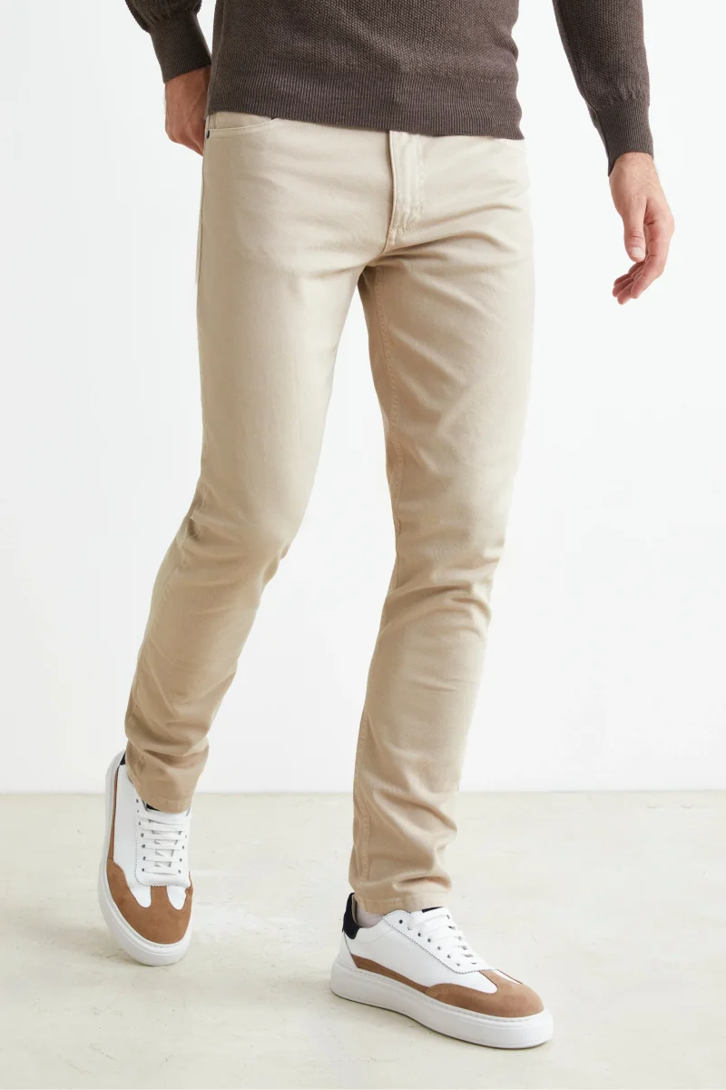 Pantalone Cinque Tasche Slim Fit - LATTE - immagine 2