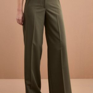Pantalone Elegante a Palazzo con Piega - VERDONE
