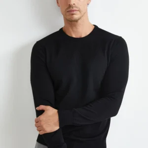 Pullover Girocollo in Lana Merino - NERO