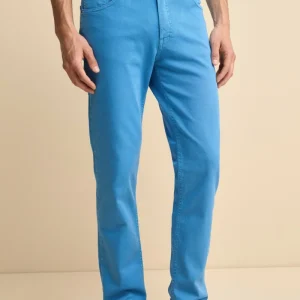 Pantalone Slim Fit Cinque Tasche in Denim - AZZURRO