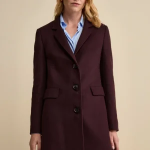 Cappotto Midi Sancrato in Misto Lana e Cashmere - PRUGNA