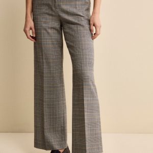 Pantalone Check a Palazzo in Misto Lana - GALLES GRIGIO