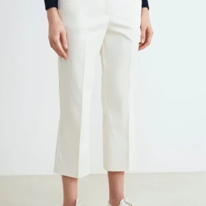 Pantaloni donna a vita alta - PANNA