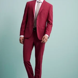 Abito Colorato Monopetto in Lana Vergine - BORDEAUX
