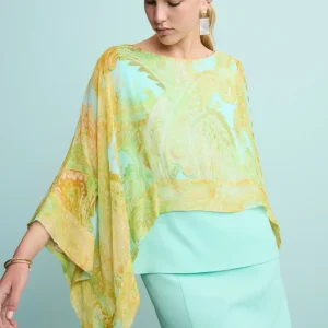 Blusa Creponne Elegante in Fantasia - FANT. ACQUA