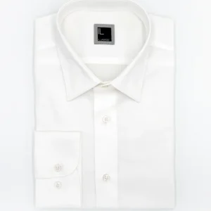 Camicia Regular Fit in Twill di Cotone - BIANCO